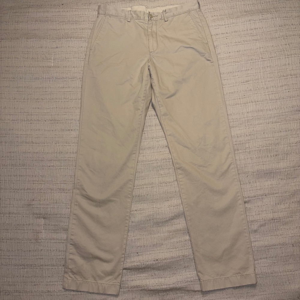 J.Crew Broken-In Slim Fit Chinos Mens 33x34 Beige Khaki Cotton Pants DF-10/71